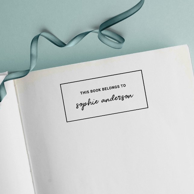 Border Stylish script name Dieses Buch gehört Permastempel (Von Creator hochgeladen)