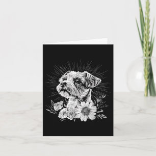 Border Terrie Dog Lover Retro Style Tattoo Karte