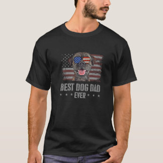 Border Terrier Best Dog Vater je Retro USA T-Shirt