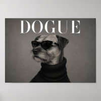 Border Terrier Chic Fashion Hund Kunst Druck