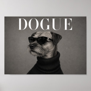 Border Terrier Chic Fashion Hund Kunst Druck Poster