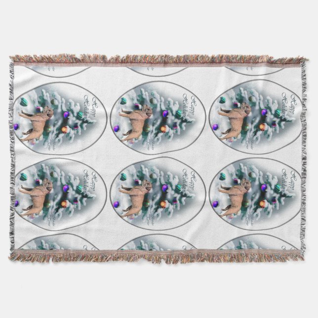 Border Terrier Christmas Decke (Vorderseite)