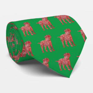 Border Terrier Christmas Hund Silhouette Green Nec Krawatte