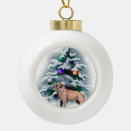 Border Terrier Christmas Keramik Kugel-Ornament