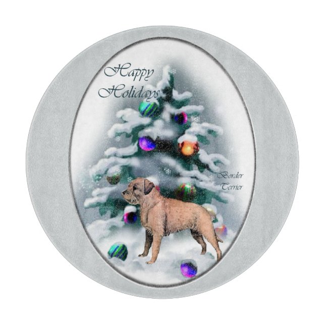 Border Terrier Christmas Schneidebrett (Vorderseite)