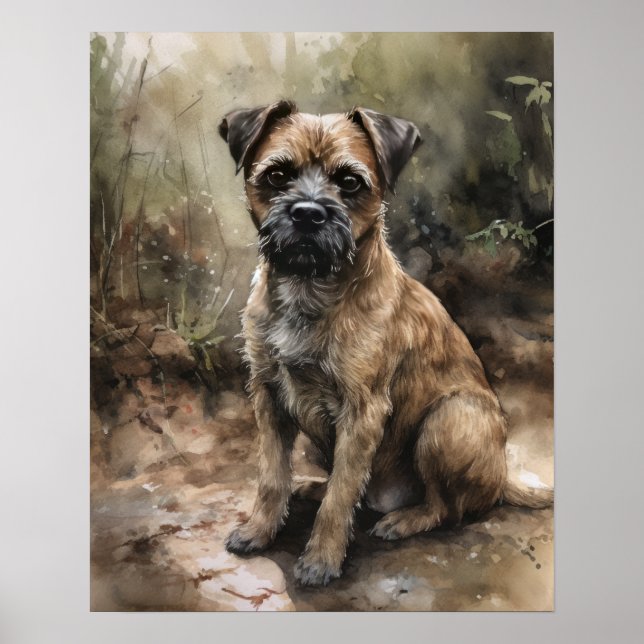 Border Terrier Dog Art Print Poster (Vorne)