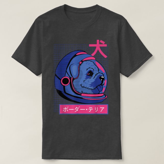 Border Terrier Dog Astronaut T-Shirt (Design vorne)