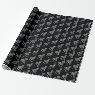 Border Terrier Dog Gelb & Schwarz Gitter Line Wrap Geschenkpapier
