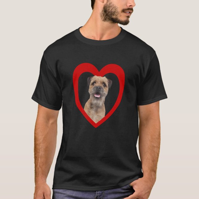 Border Terrier Dog Heart  Terrier Border Terrier   T-Shirt (Vorderseite)