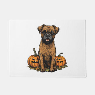 Border Terrier Dog Pumpkin Lazy Halloween-Party Fußmatte