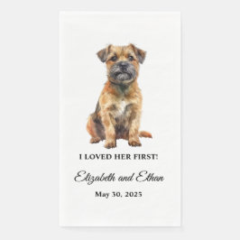 Border Terrier Dog Wedding Serviette