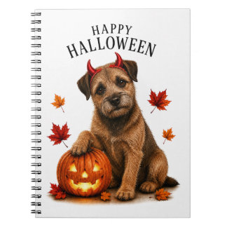 Border Terrier Halloween Teufelshund Notizblock
