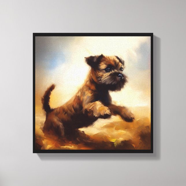 Border Terrier Hund  Leinwanddruck (Vorderseite)
