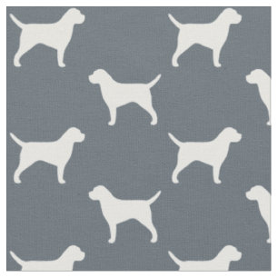 Border Terrier Hundezucht Silhouetten gemustert Stoff