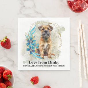 Border Terrier I Do Too Servietten mit Hunden Foto