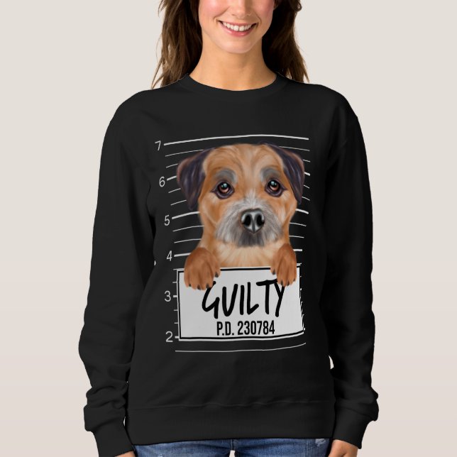 Border Terrier Mugshot Schuldhund Sweatshirt (Vorderseite)