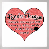 Border Terrier Paw Prints Hunde Humor