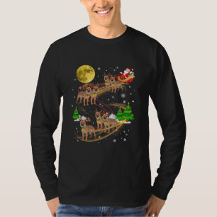 Border Terrier Reindeer Christmas Dog Riding T-Shirt