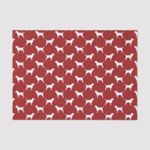 Border Terrier Silhouetten Muster Rot Seidenpapier