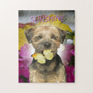 Border Terrier Sunshine Bekleidung, Karten, Gesche Puzzle