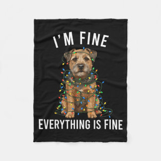 Border Terrier Weihnachten Mir geht's gut Alles is Fleecedecke