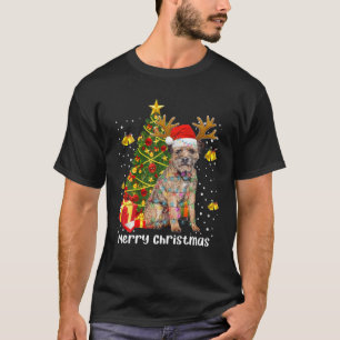 Border Terrier Weihnachtsbaum Lichter Weihnachten T-Shirt