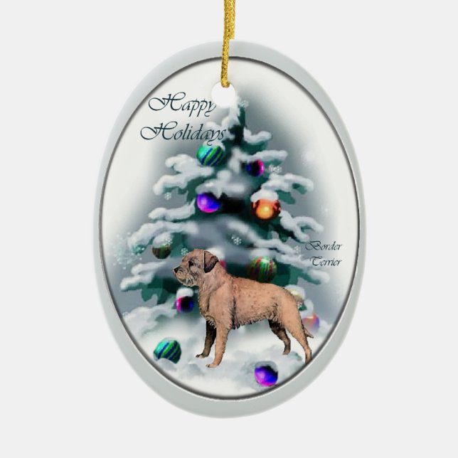 Border Terrier Weihnachtsgeschenke Ornament (Vorne)