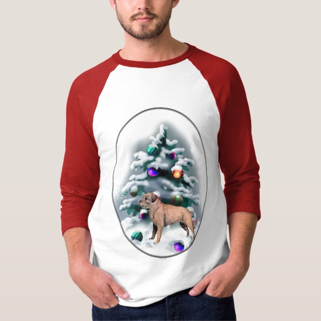 Border Terrier Weihnachtsgeschenke T-Shirt (Vorderseite)