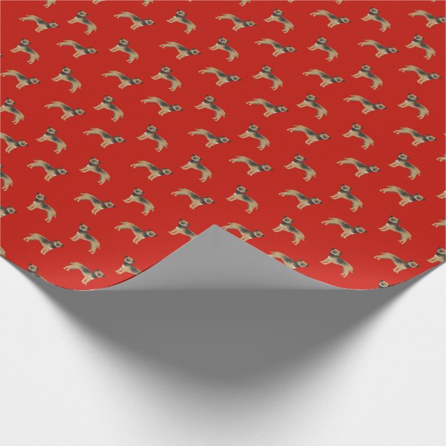 Border Terrier Weihnachtsgott Geschenkpapier (Ecke)
