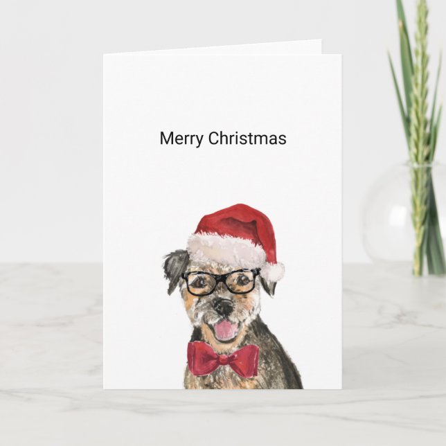 Border Terrier Weihnachtskarte Karte (Vorderseite)