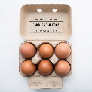Bordered Bold Farm Fresh Eggs Permastempel