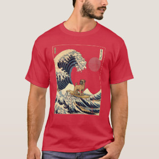 Bordererrier Kanagawa Japanisches Surfwelle Mädche T-Shirt