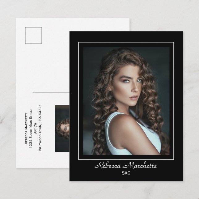 Borderline Akteur Talent Promo Foto Postkarte (Vorne/Hinten)