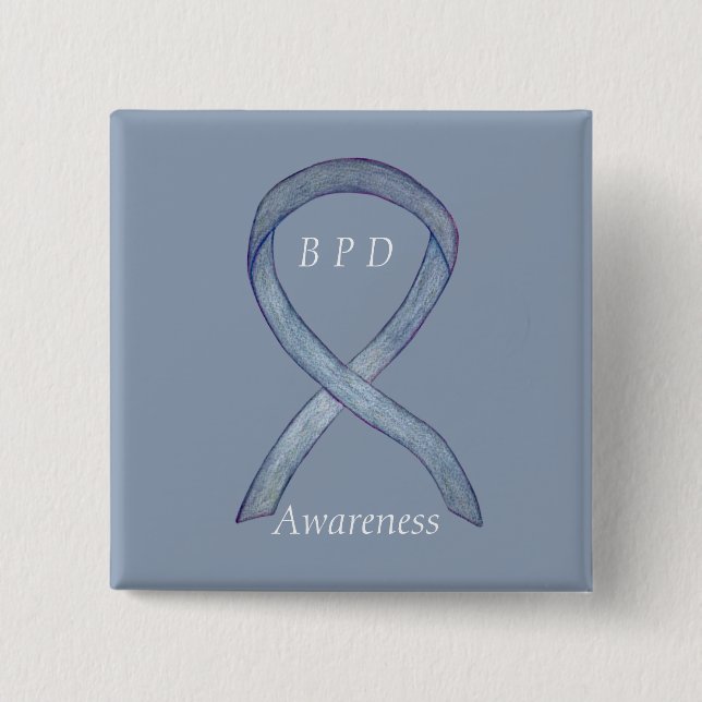 Borderline Personality Disorder (BPD) Ribbon-Butto Button (Vorderseite)