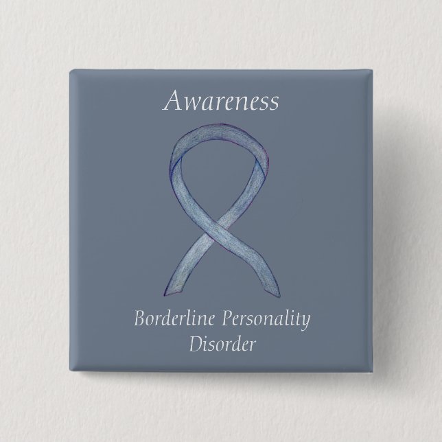 Borderline Personality Disorder (BPD) Ribbon-Butto Button (Vorderseite)