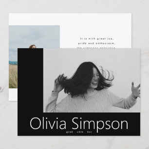 Bordern Modern Simple White Foto White Onyx Grad Ankündigung