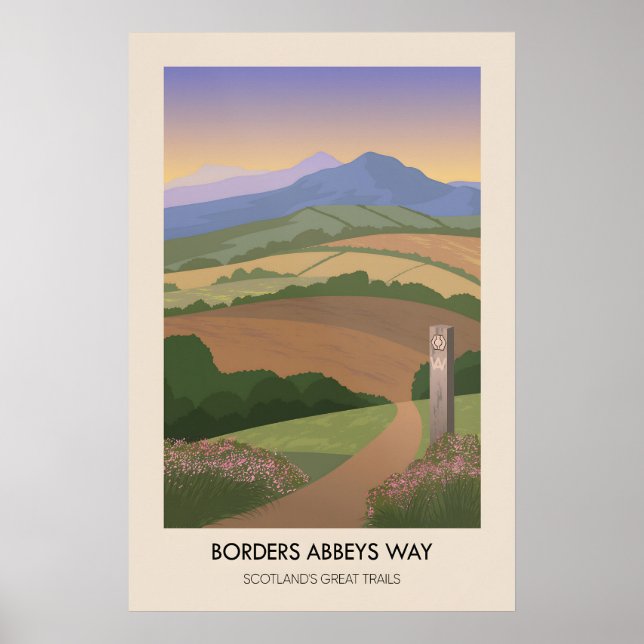 Borders Abbeys Way Scotlands Great Trails Plakat (Vorne)