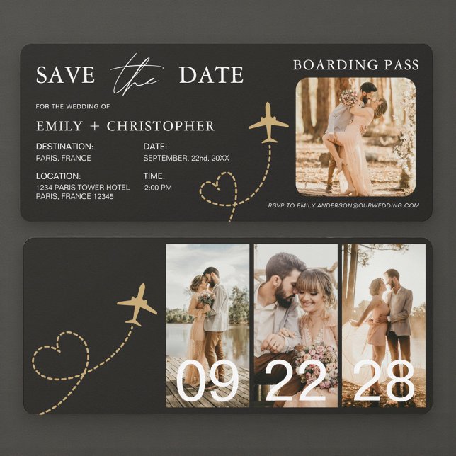 Bordkarte Flugticket Save The Date (Von Creator hochgeladen)
