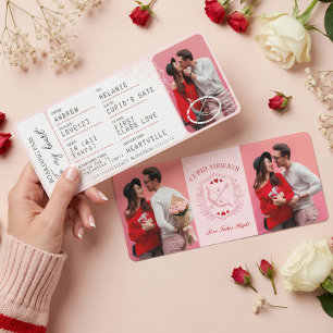 Bordkarte für das Liebesflugticket zum Valentinsta Feiertagskarte