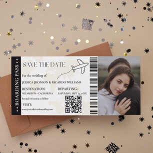 Bordkarte Modern Save-the-Date-Ticket Save The Date