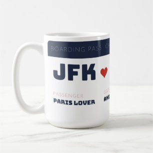 Bordkarte nach Paris Reise Bordkarte Tasse