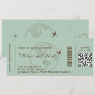 Bordkarte RSVP-Karte – Sage & Beige Einladung