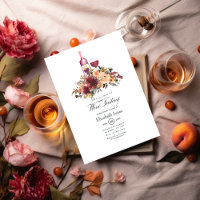 Bordo Peach Floral Wine Degustation Wedding