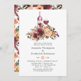 Bordo Peach Watercolor Probe Abendessen Einladung