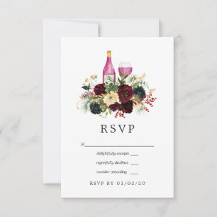 Bordo und Navy Weihnachtsfeiertage RSVP Karte