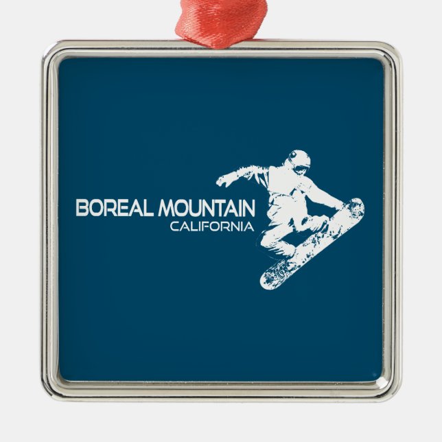 Boreal Mountain California Snowboarder Ornament Aus Metall (Vorne)