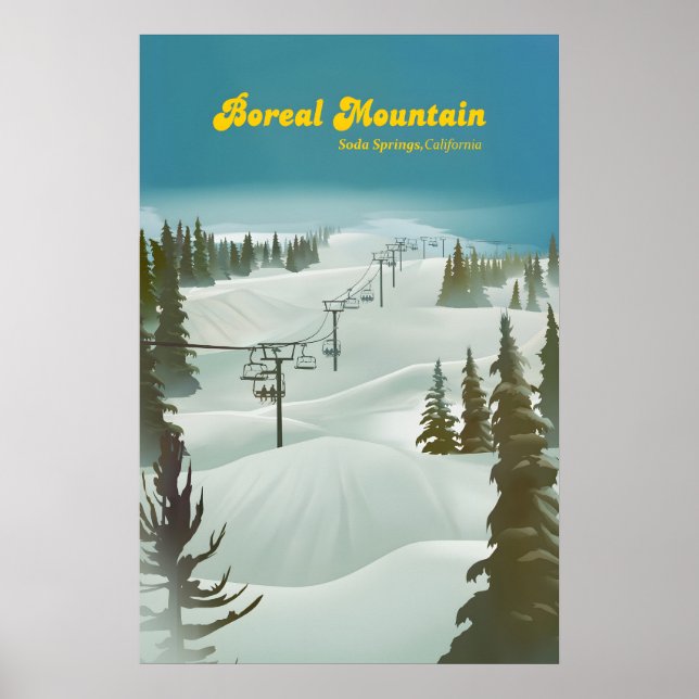 Boreal Mountain Ski Resort Reiseplakat Poster (Vorne)