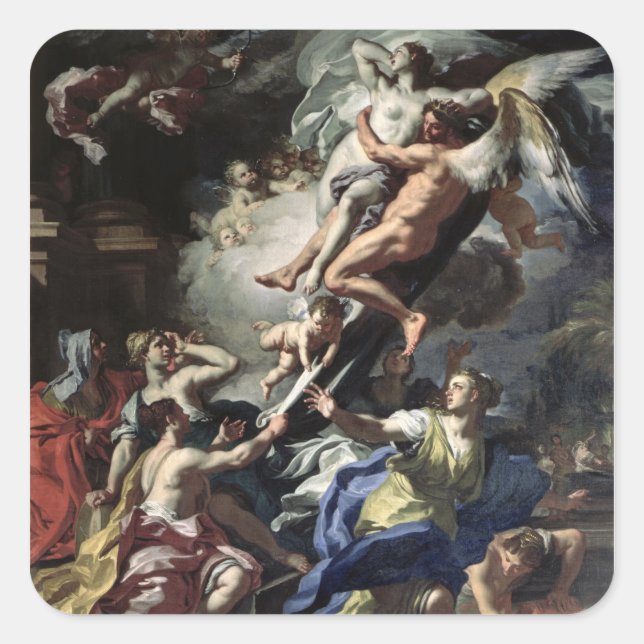 Boreas entführt Oreithyia Quadratischer Aufkleber (Vorderseite)