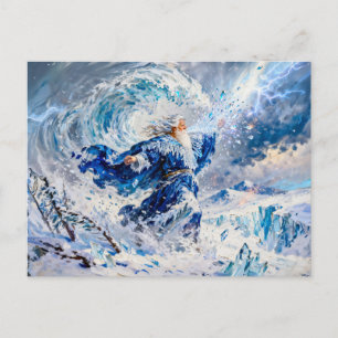 Boreas Gott des Nordwinds aus der griechischen Myt Postkarte
