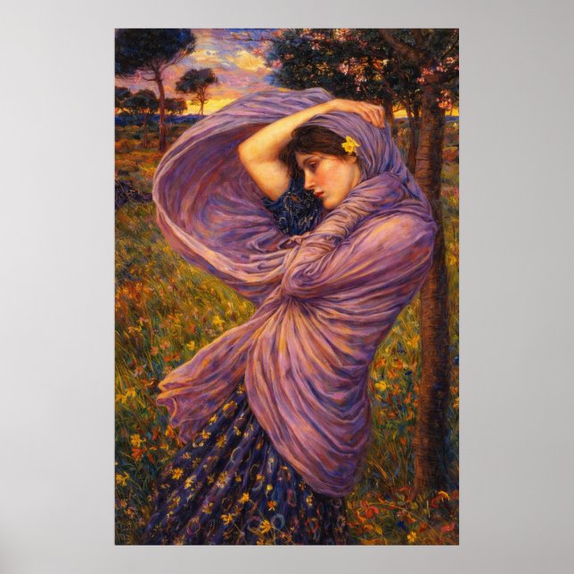 Boreas von John William Waterhouse Poster (Vorne)